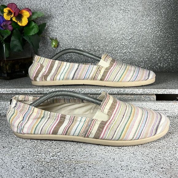 Airwalk Shoes - Airwalk Striped Canvas Loafers Flats Shoes Boho Hippie Size 6